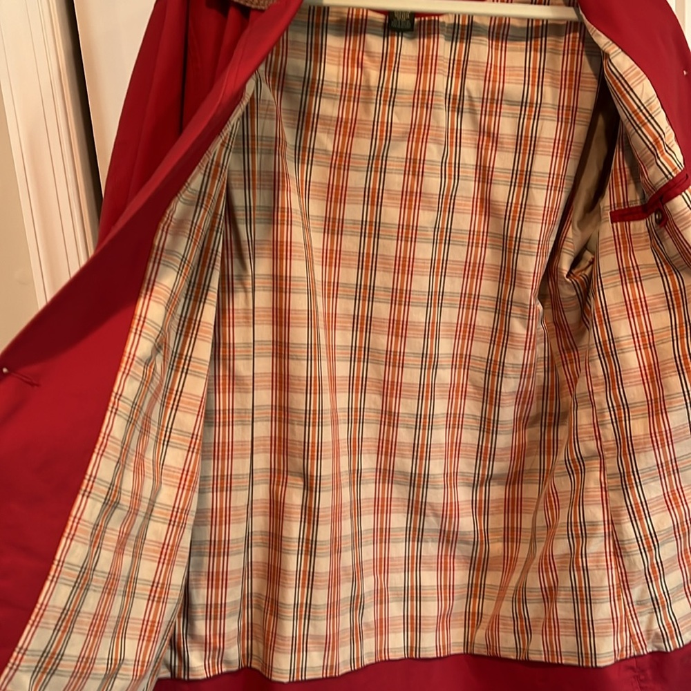 L.L.Bean Chore Coat Barn Jacket Size M Brick Red Corduroy Collar 100% Cotton - Picture 10 of 15